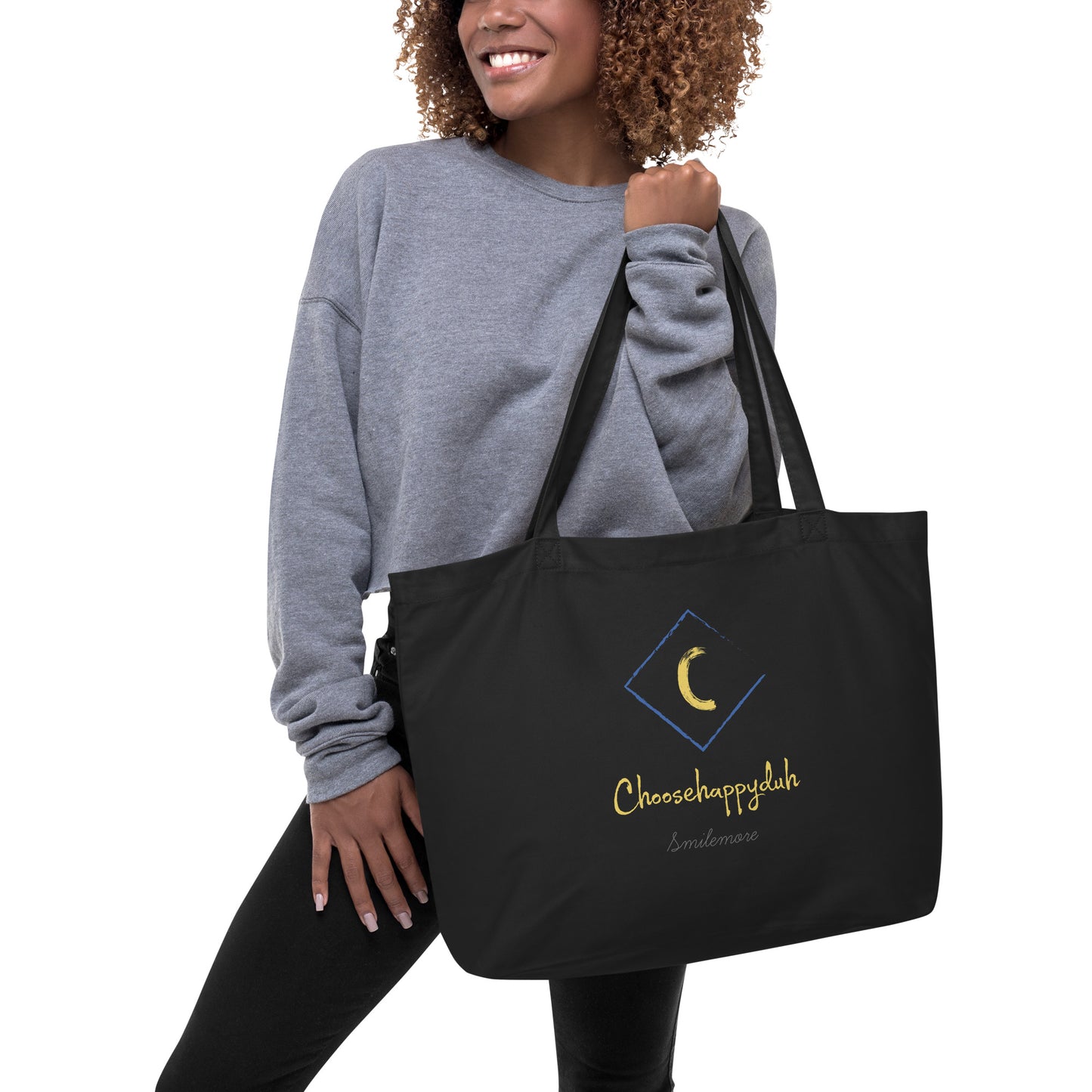 choosehappyduh Original Logo Large organic tote bag