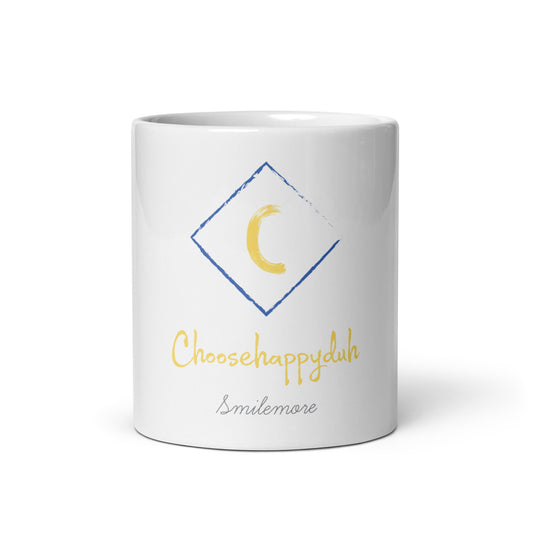 choosehappyduh Original Logo White glossy mug